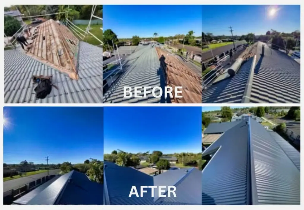 BEFORE & AFTER roofing Repairs Lismore